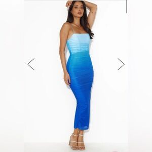 OMBRE LOVER MESH MIDI DRESS BLUE
